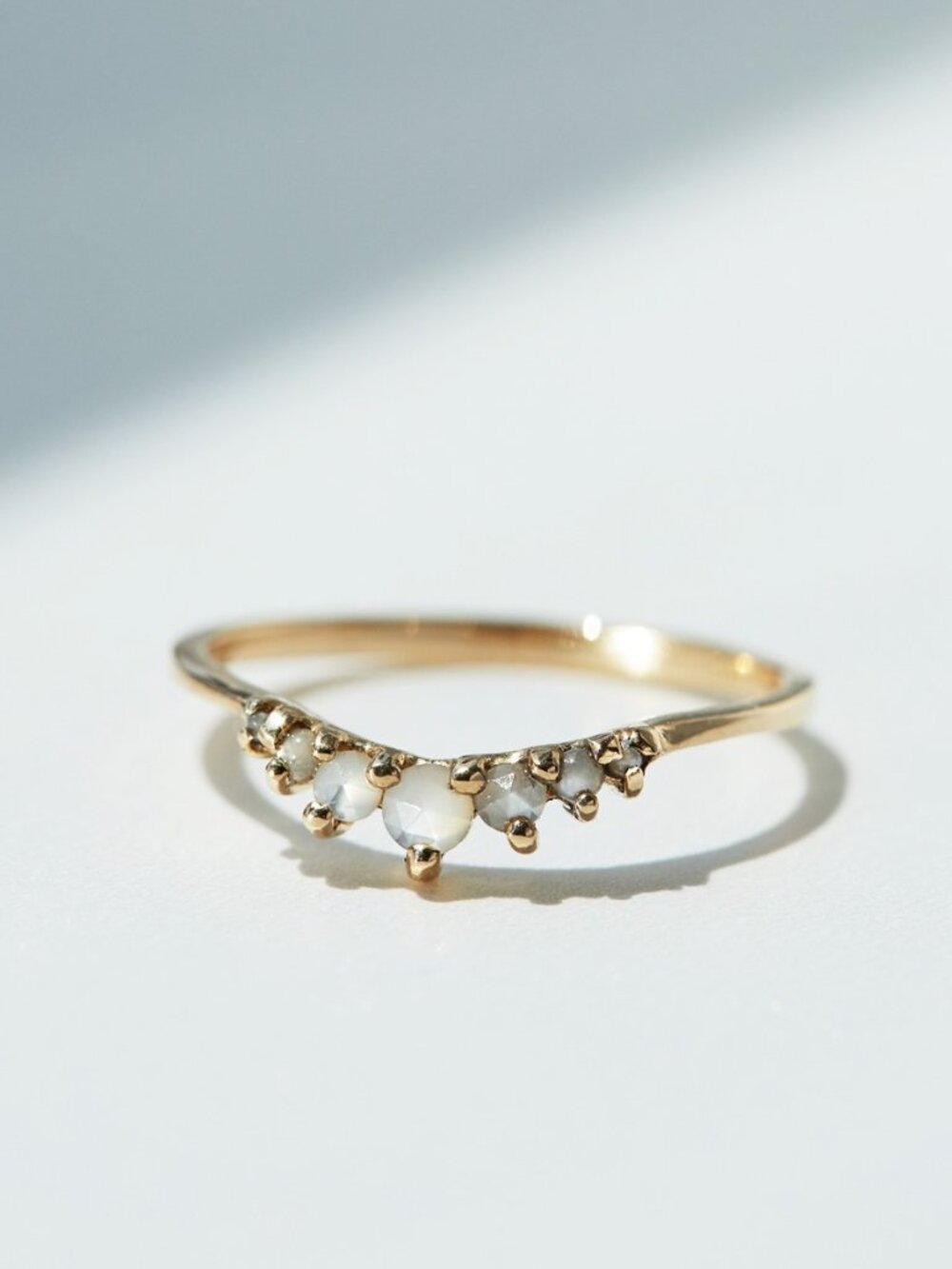 Catbird Laurie Fleming Beacen Mother of Pearl 14k Yellow Gold Ring 6.5